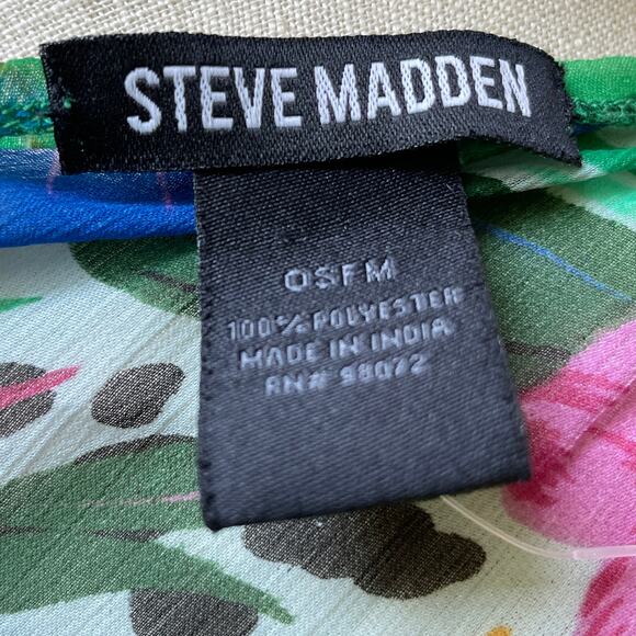 Steve Madden Green Tropical Hibiscus Mulit Color Long Kimono Cover up - Picture 5 of 7